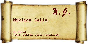 Miklics Jella névjegykártya